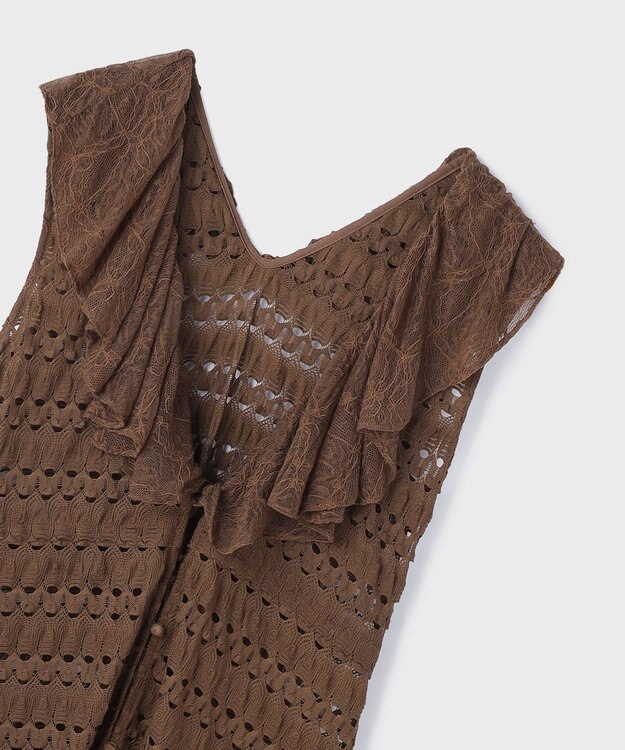 GRACE CONTINENTAL レースロングカーディガン ブラウン