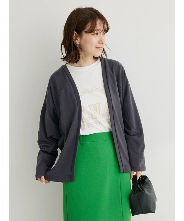 Green Parks ドルマン袖トッパーカーディガン Dark Gray
