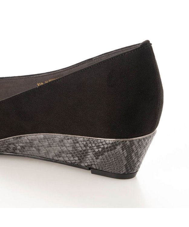 MODE ET JACOMO <MODE ET JACOMO>【全天候対応】ポインテッドウェッジソールレインパンプス ブラックスエード