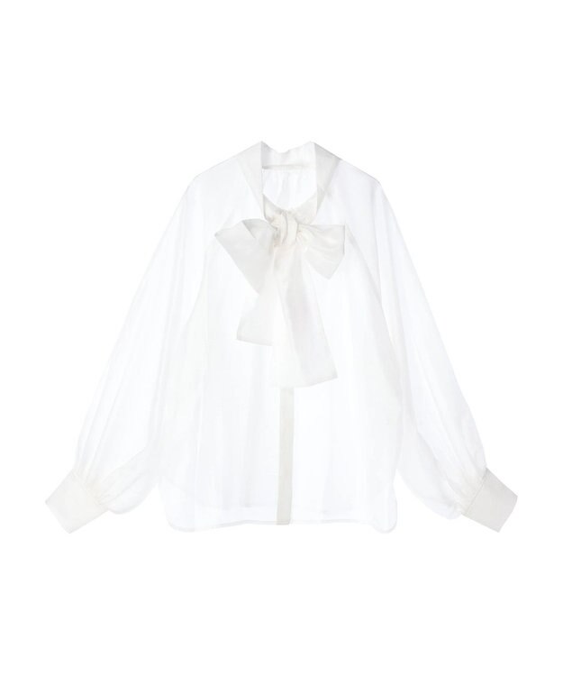 Green Parks AnriettMusee シアーボウタイブラウス Off White