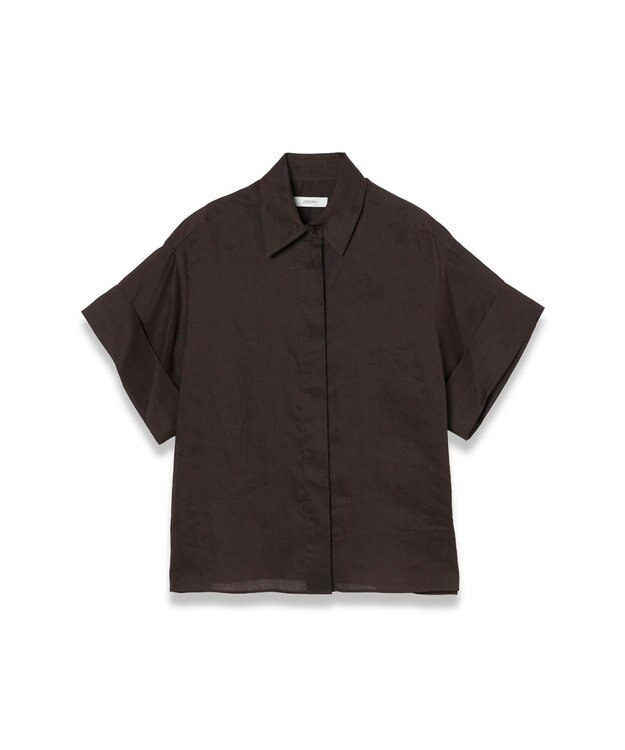 JOSEPH ラミーボイル　ショートスリーブブラウス　JUSTI Espresso
