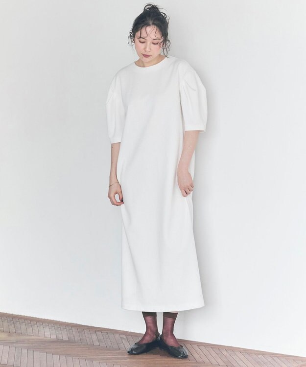 #Newans 【セレモニーにも/洗濯機可】パフスリーブロングワンピース​