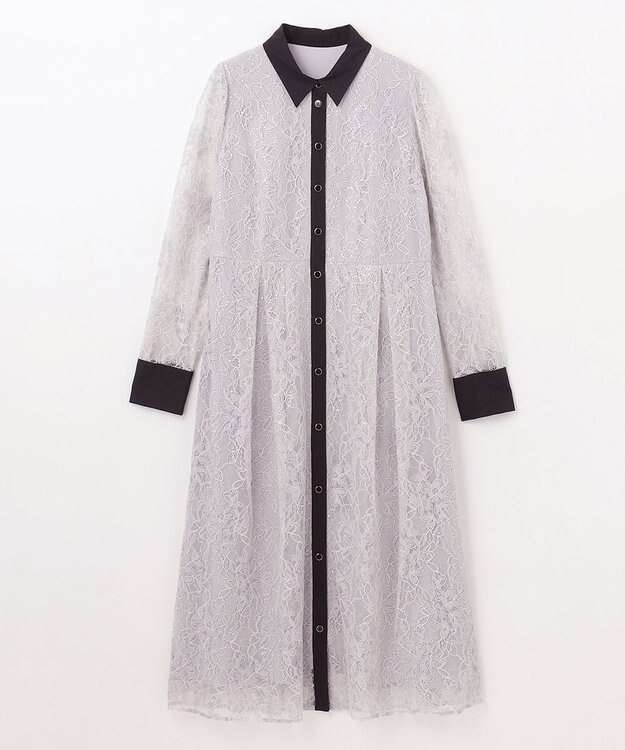 GRACE CONTINENTAL レーススパンコールワンピース グレー