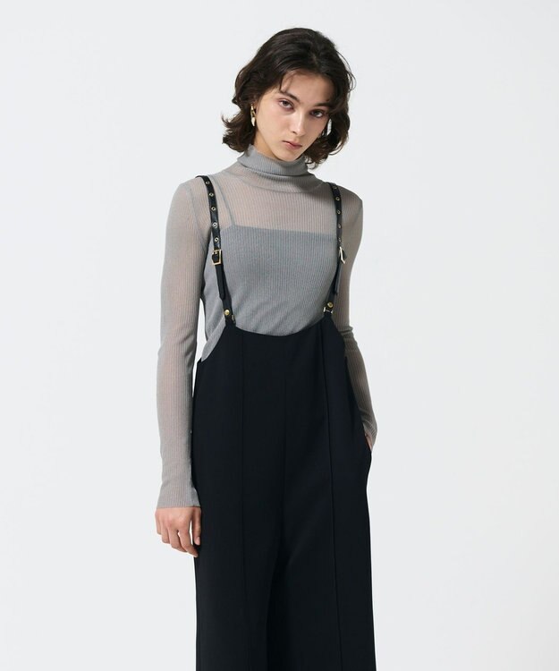 GRACE CONTINENTAL ワイドサロペット ブラック