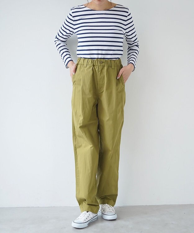 WHITE MAILS 【UNISEX】HIGH DENSITY DUMP TUCK ワイドパンツ カーキ