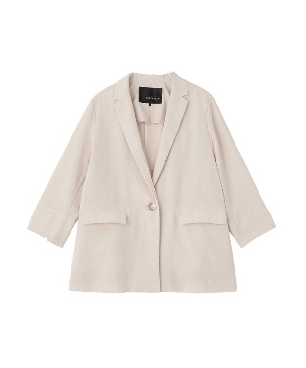 YECCA VECCA マシンウォッシャブルリネンライクジャケット Light Beige