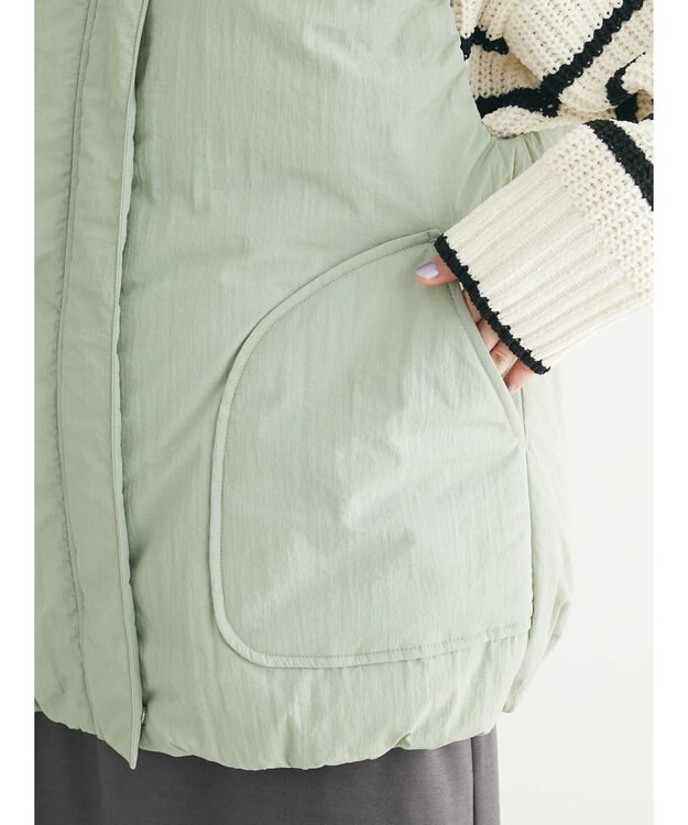 Green Parks 中わたスタンドカラーベスト Olive