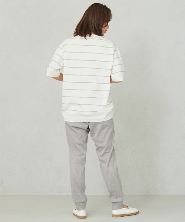 JOSEPH ABBOUD MOUNTAIN 【SPACE／UNISEX】OGコットンストレッチボーダー ニットTシャツ ホワイト系2