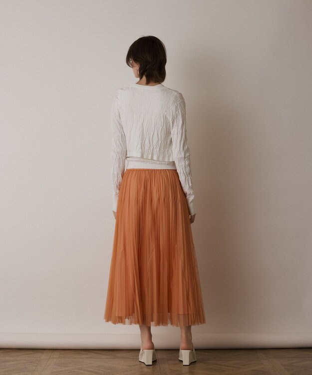 GRACE CONTINENTAL チュールマチプリーツスカート オレンジ