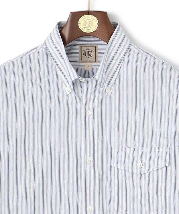 J.PRESS MEN ドビーマルチストライプ シャツ ホワイト系1