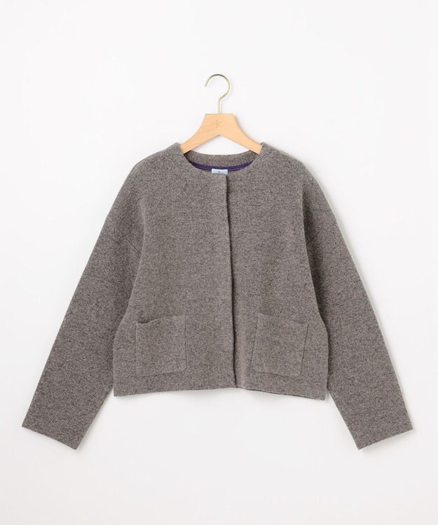 組曲 S プレーティングニットアウター ジャケット ブラウン系