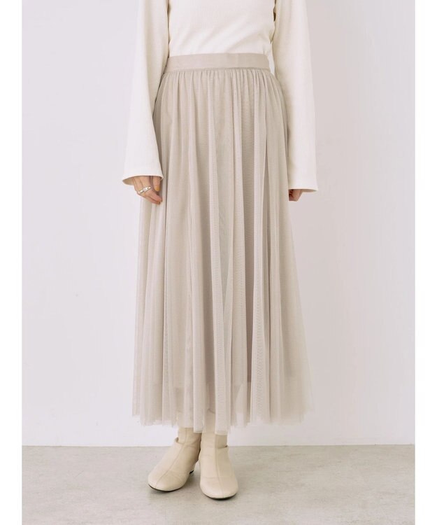 earth music&ecology チュールスカート Beige
