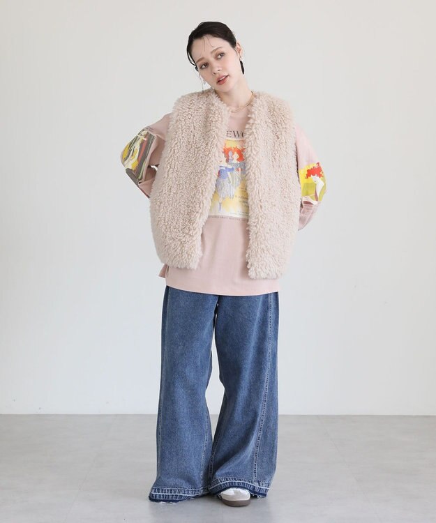 Green Parks ・ＥＬＥＮＣＡＲＥ　ＤＵＥ　シープファーロングベスト Light Beige