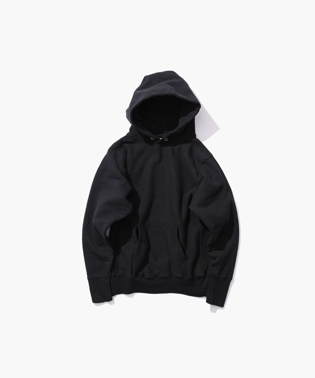 ATON GARMENT DYE URAKE | フーディースウェット - UNISEX BLACK