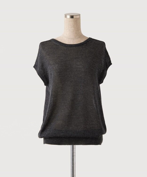 TOQUE 〈大草直子さんアドバイザー〉 【天然素材/2WAY】アルパカシルクニットVネックフレンチ チャコール