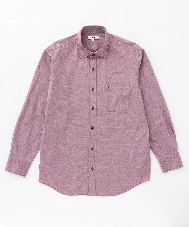 JOSEPH ABBOUD 【キングサイズ・ジャージー素材】シャンブレー シャツ ワイン系