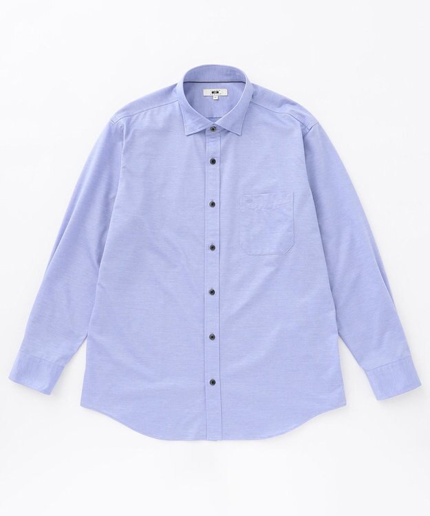 JOSEPH ABBOUD 【キングサイズ・ジャージー素材】シャンブレー シャツ サックスブルー系