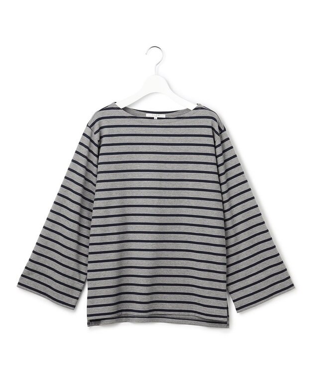23区 S 【一部予約/SLOW/一部店舗限定】ワイドスリーブ Tシャツ トップグレー×ネイビー系