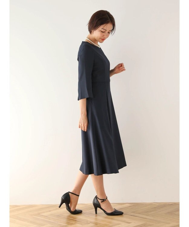 Green Parks ｅｆ－ｄｅ　フィット＆フレアワンピース Dark Navy