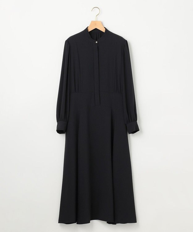 組曲 L 【WEB限定】バックサテンジョーゼット ワンピース ネイビー系