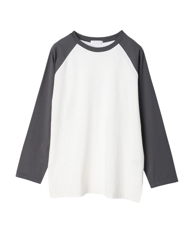 Green Parks シアーラグラン配色プルオーバー Light Gray