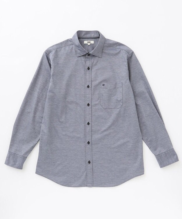 JOSEPH ABBOUD 【キングサイズ・ジャージー素材】シャンブレー シャツ ネイビー系