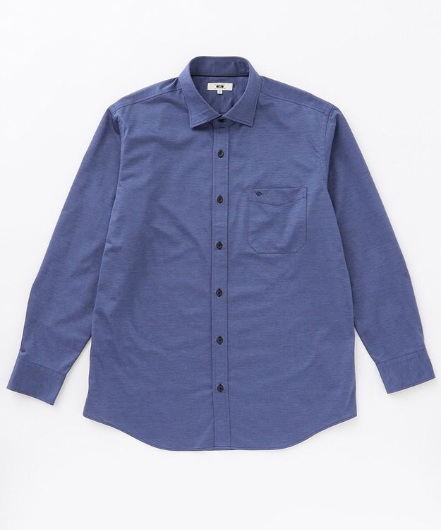JOSEPH ABBOUD 【キングサイズ・ジャージー素材】シャンブレー シャツ ダルブルー系