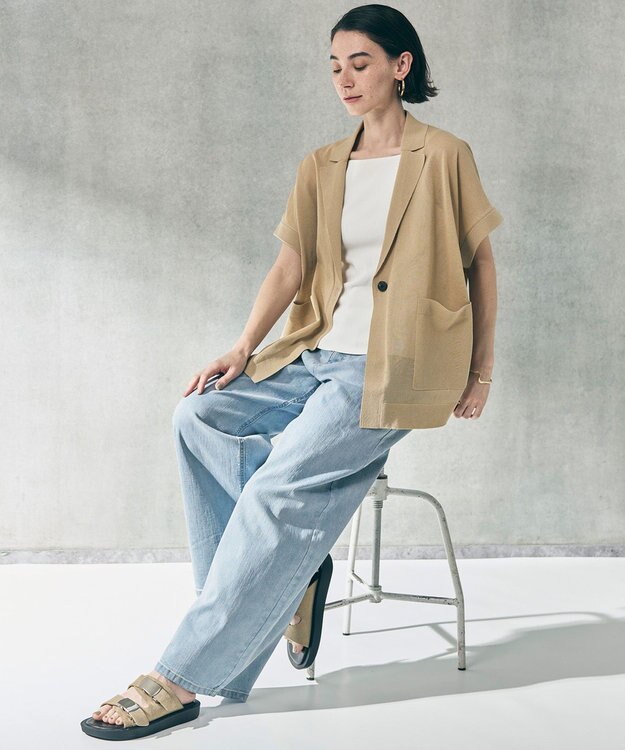 UNFILO [新色追加/WEB限定カラー]スゴ機能美ニット スクエア キャミソール オフ