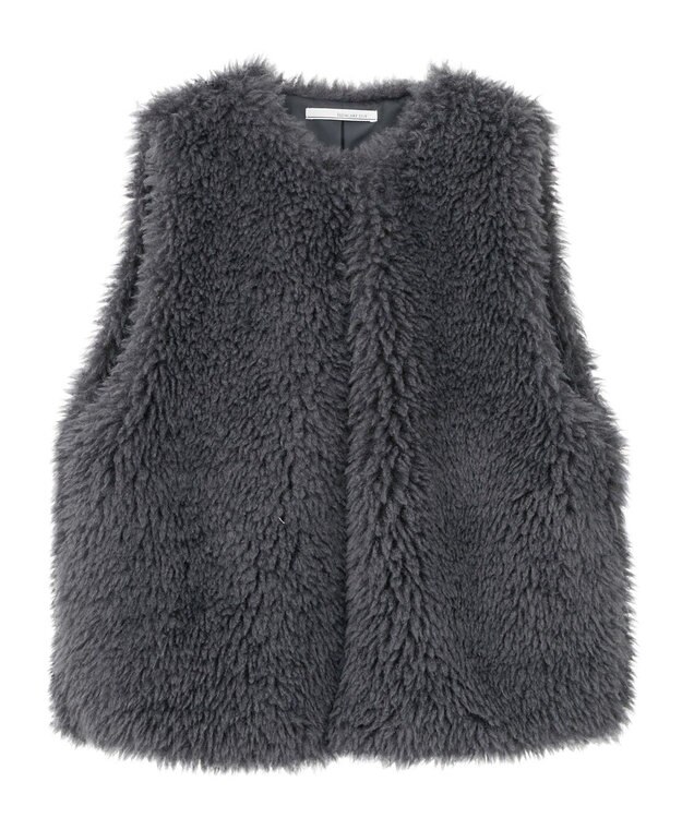 Green Parks ・ＥＬＥＮＣＡＲＥ　ＤＵＥ　シープファーロングベスト Charcoal Gray