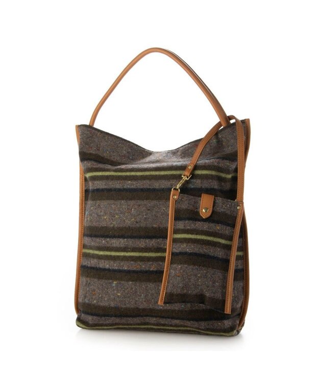 UNBILLION ペルケ perche / モバイルショルダー付きリサイクルウールトート カーキ