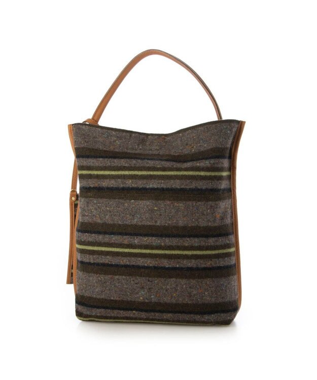 UNBILLION ペルケ perche / モバイルショルダー付きリサイクルウールトート カーキ