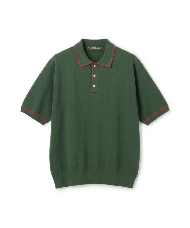 J.PRESS MEN 【WEB・一部店舗限定】Blanket Stitch Knit Polo グリーン系
