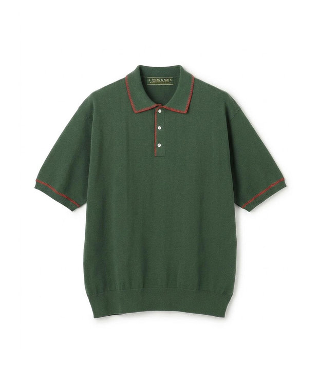 J.PRESS MEN 【WEB・一部店舗限定】Blanket Stitch Knit Polo グリーン系