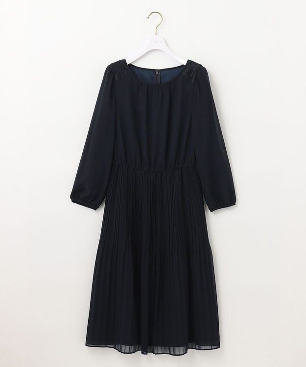 ANY SIS 【洗える】フェミニンプリーツ ワンピース ネイビー
