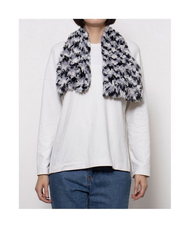 UNBILLION カシュネ cache nez / エコファーカスリニットネックマフラー ブラック