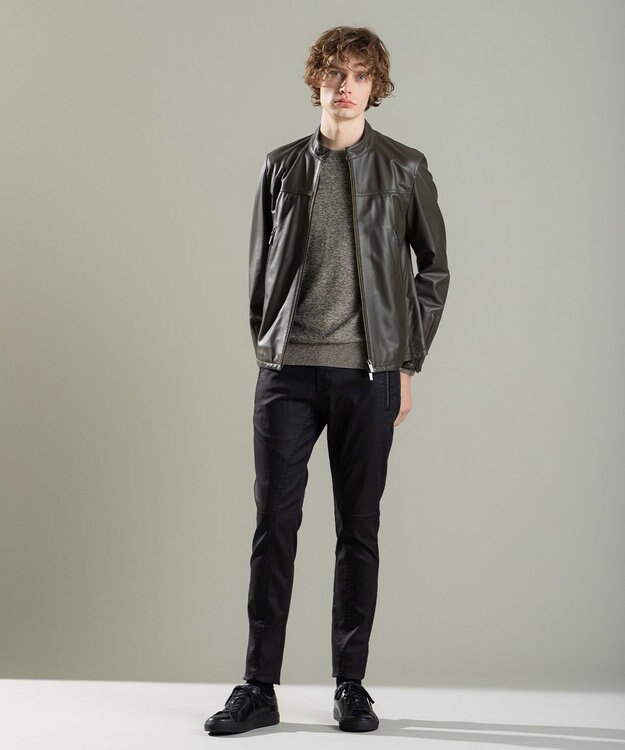 JOSEPH HOMME ナイロンムリネメランジ　クルーネックニット キャメル系