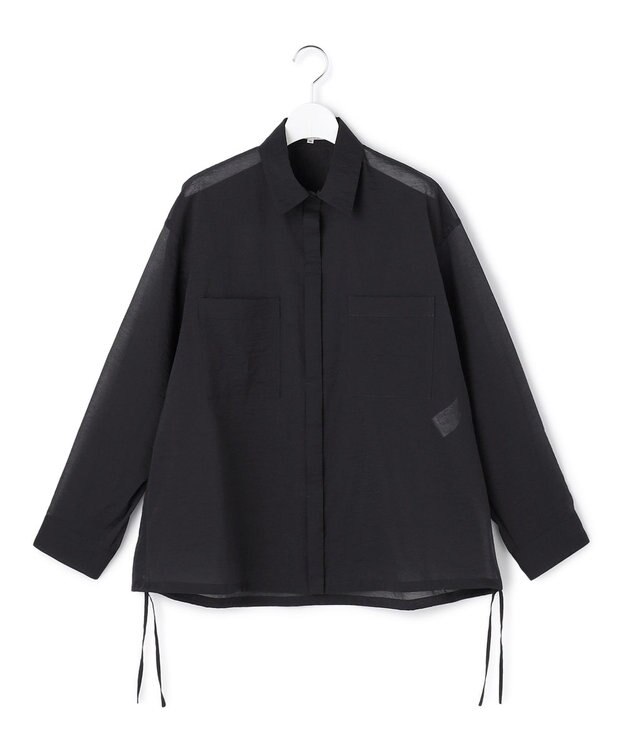 23区 【先行予約】ナイロンコットンシアーボイル ドロストシャツ ネイビー系