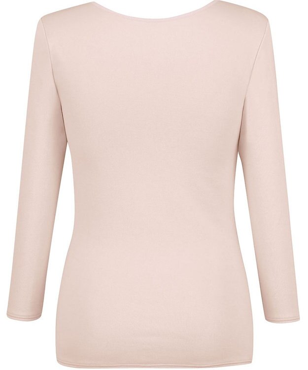 Wing あったかインナー 綿100％(肌側) シルクプロテイン加工 やわらかな肌ざわり 軽い あたたかい 【エアロカプセル】 8分袖 長袖 秋 冬 EL2849 ウイング／ワコール ピーチ