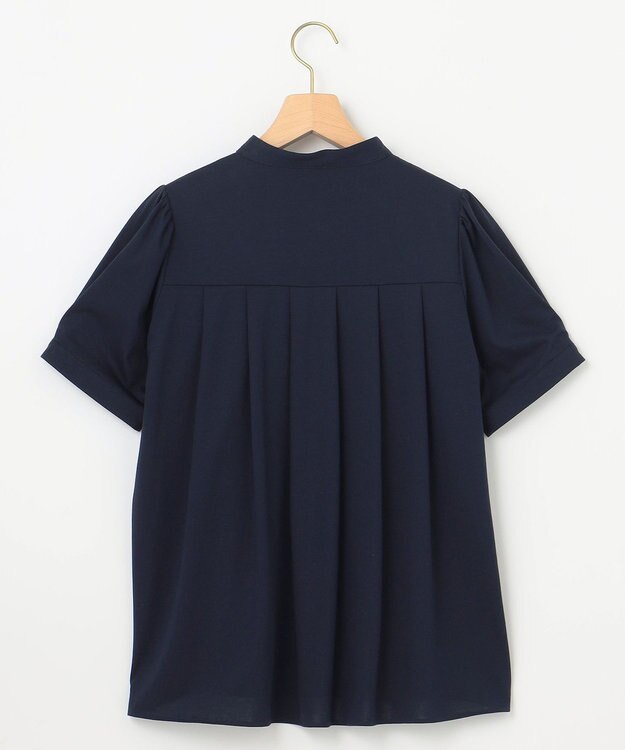 組曲 プレーティング天竺5分袖 カットソー ネイビー系