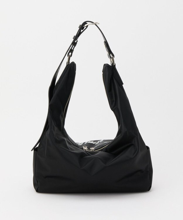 russet ステンシル風プリント ナイロン2WAYショルダーバッグ(SF-271) Black