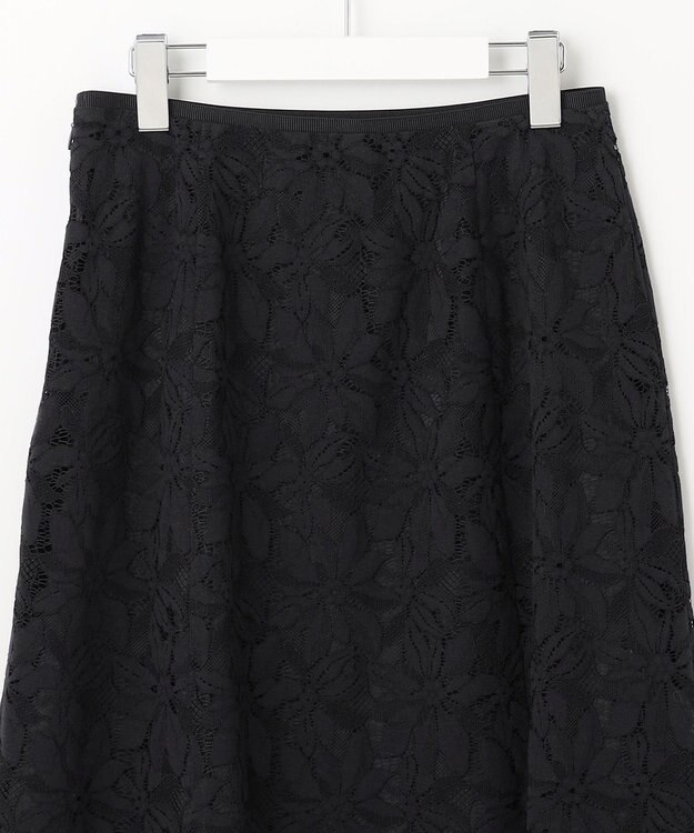 自由区 【XSサイズ～/洗える/セット可】フラワーコードレース レーススカート ネイビー系