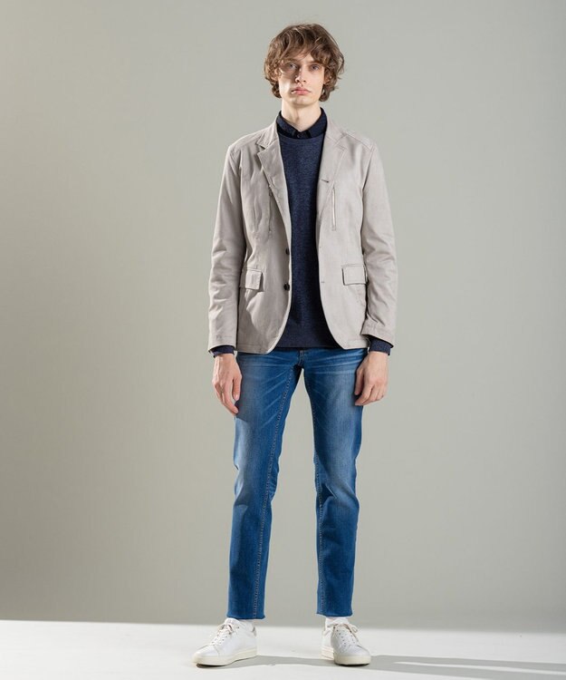 JOSEPH HOMME ナイロンムリネメランジ　クルーネックニット ネイビー系