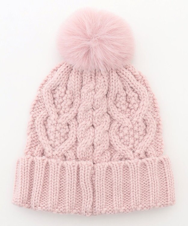 ANY KIDS ケーブルニット帽 ピンク
