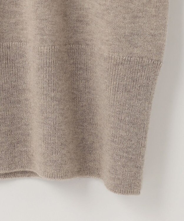 自由区 【洗える】セミウーステッドウール ニットワンピース ベージュ系1