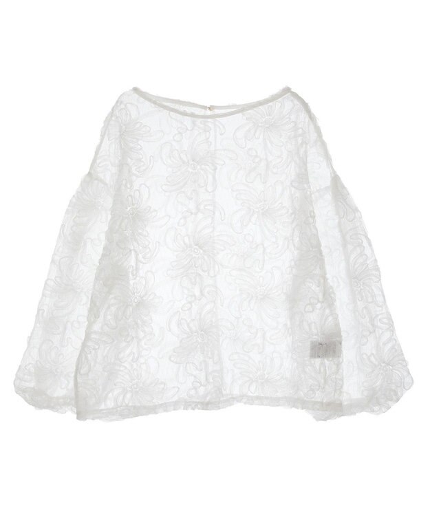 Green Parks チュールレイヤードブラウス White