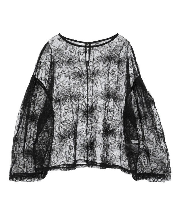Green Parks チュールレイヤードブラウス Black