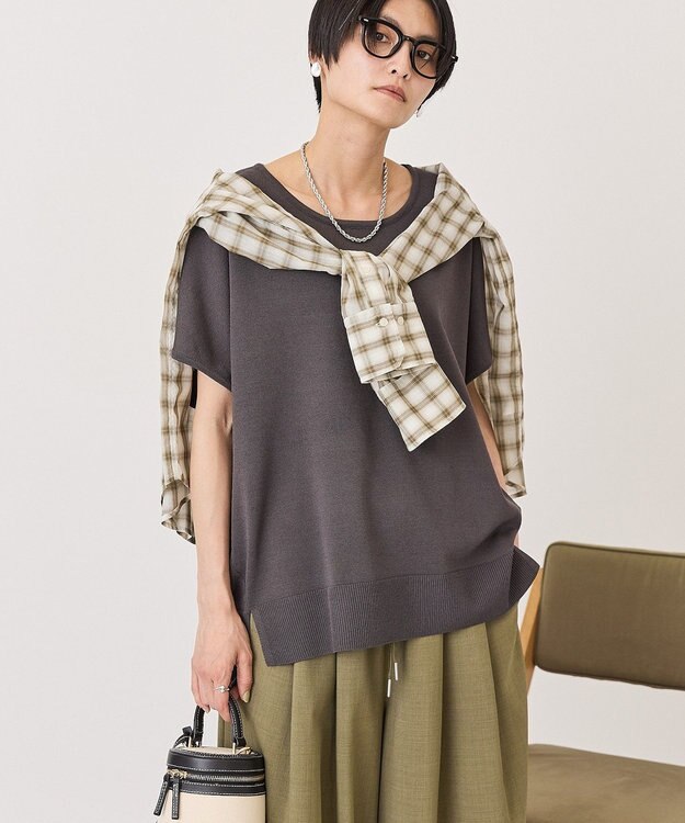 AMERICAN HOLIC ウォッシャブル デイリーニットプルオーバー Charcoal Gray