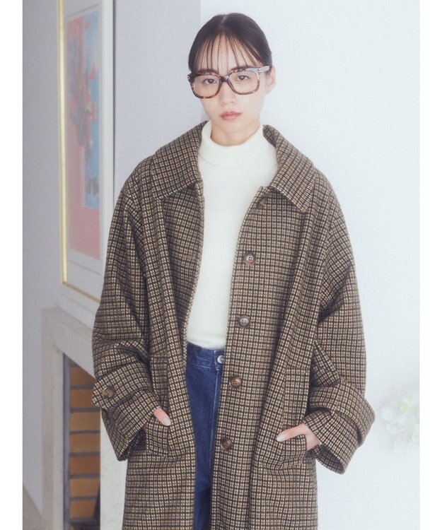 earth music&ecology ステンカラーコート（チェック） Check