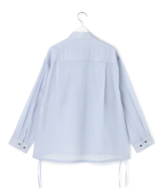 23区 【先行予約】ナイロンコットンシアーボイル ドロストシャツ サックスブルー系