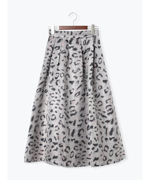 Te chichi レオパードジャガードフレアスカート《2025Autumn catalog vol.2 item》 グレー